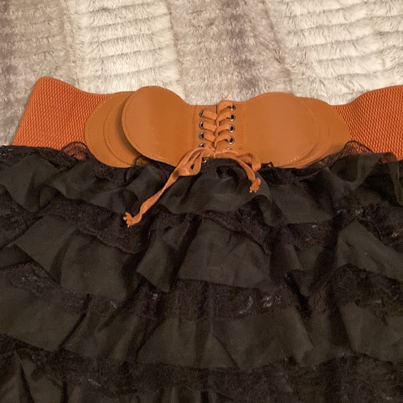 Mint Green | Women’s Ruffled Lace Skirt - Picture 3 of 8